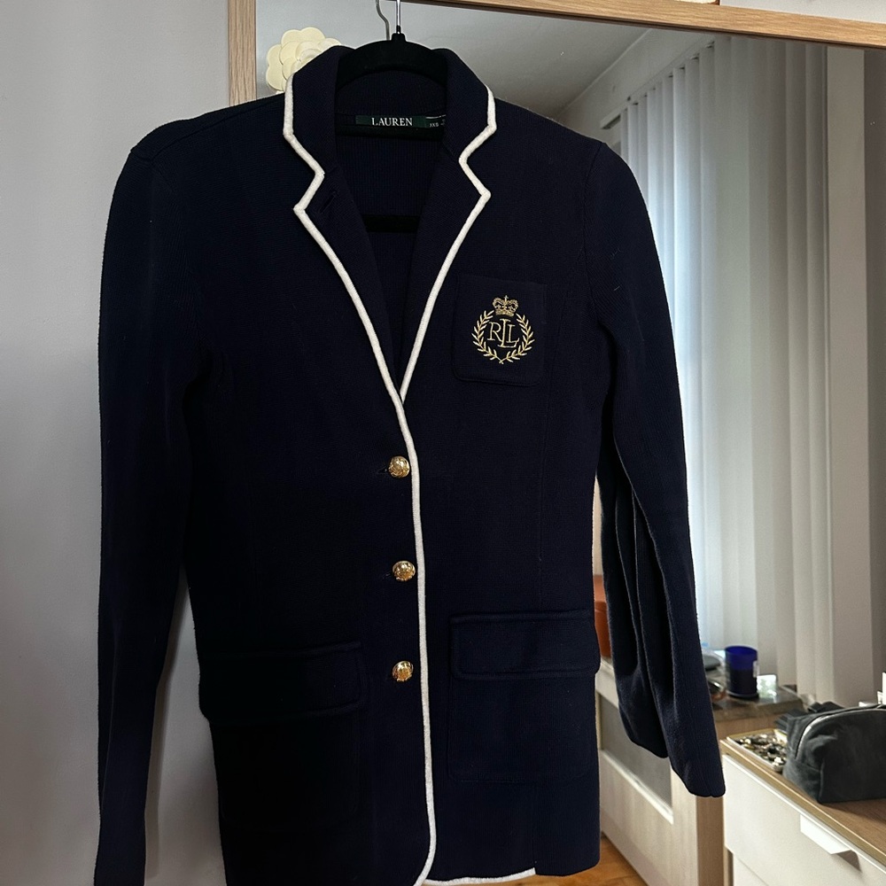 Ralph Lauren Dark Blue Jacket with Cream Edging